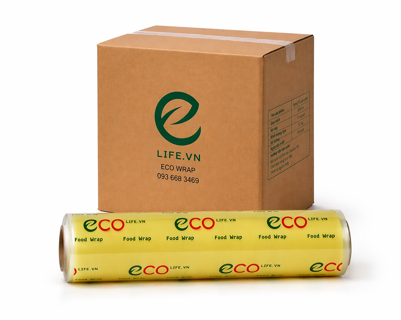 [Thùng] Màng Bọc Thực Phẩm Không Hộp EcoWrap 40cm x 500m x 6 Cuộn